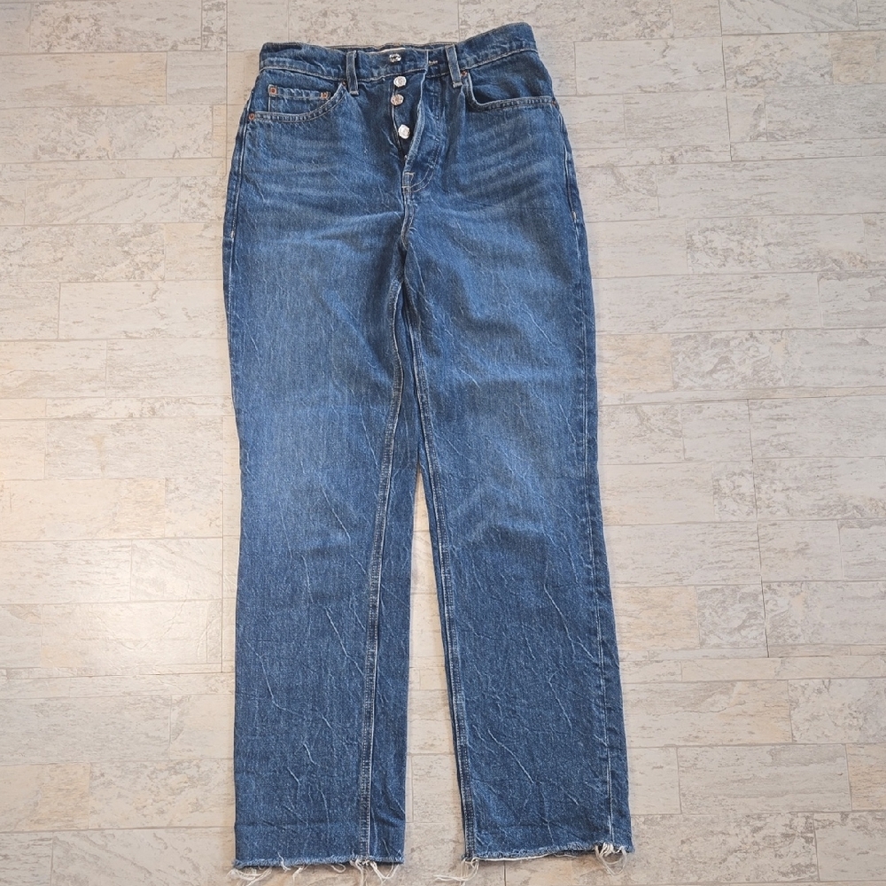 GRLFRND The Cassidy Straight Leg Blue Jeans Size 25